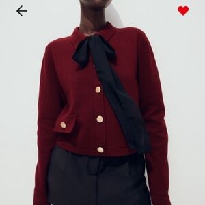 Tie neck cardigan hm